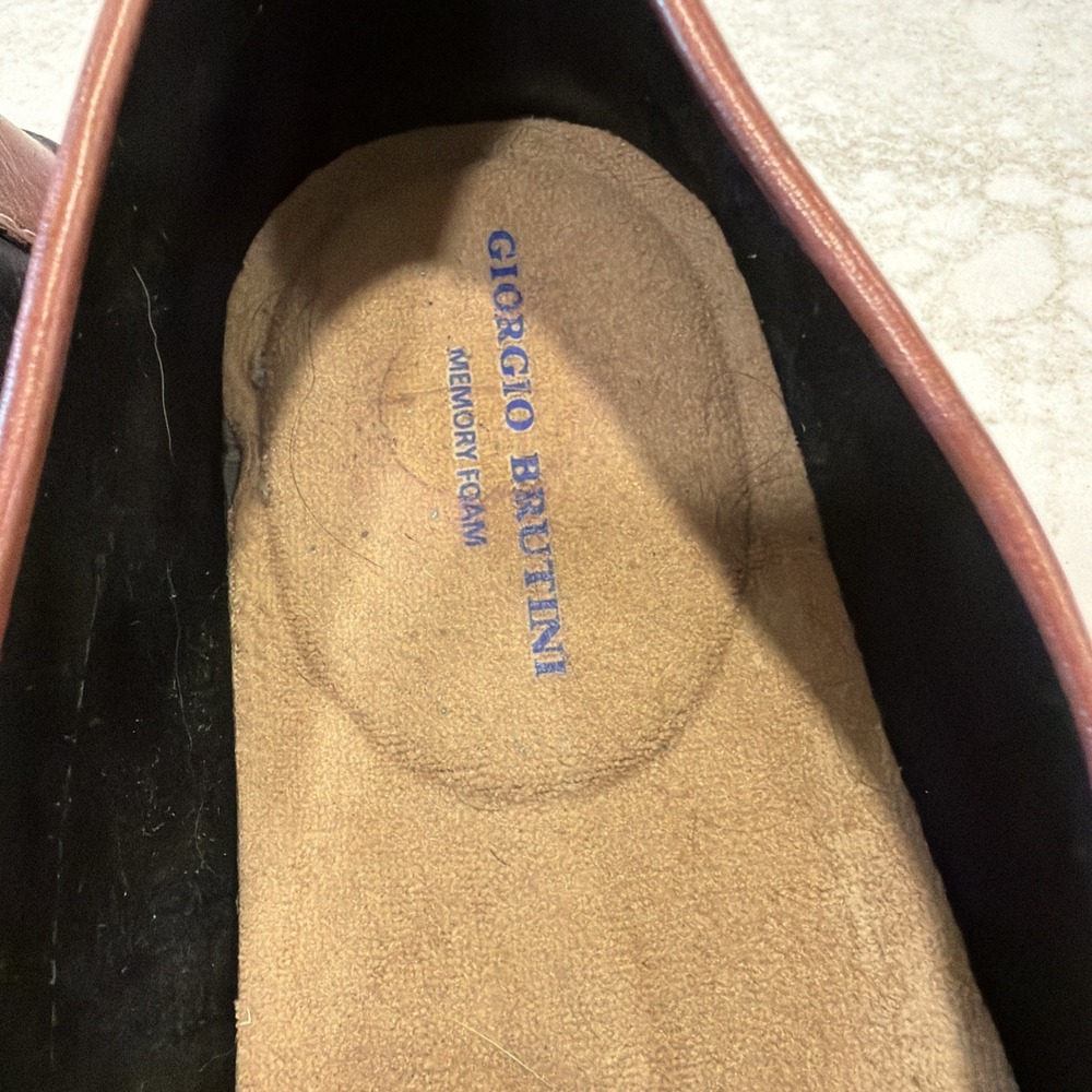 Giorgio Brutini Le Glove Men Horse Bit Two Tone Black Brown Leather Loafers 10.5 - Picture 11 of 14